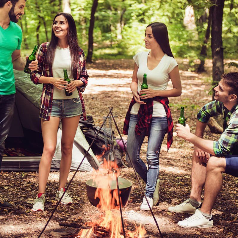 Heveer Camping Tripod Grill Board Portable Tripod Ring with Adjustable