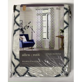 Allen + Roth (1 PANEL) 3728095 ALLEN + ROTH NAVY TILLI 50"X84" ROD POCKET/BACK TAB CURTAIN