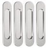 MOROBOR Self-Stick Oval Sliding Door Pulls, 4pcs Brushed Steel Aluminum