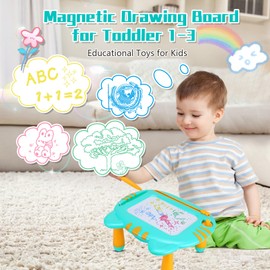 Magnetic Drawing Board for Toddlers 1-3, Toddler Toys 2-3, Magna Mess Free Doodle Board Pad Learning Toy, Etch A Colorful Sketch Educational Toys for 1 2 3 Year Old Boys Girls Christmas Birthday Gift