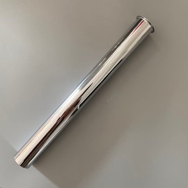 Heavy Duty Flanged Sink Tailpiece 1-1/4" OD x 12", Extension Tube for Trap, Drain Connections, Chrome