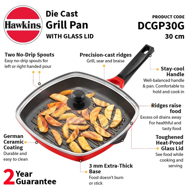 HAWKINS Grill Pan, Non Stick Die Cast Grilling Pan with