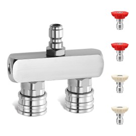 Pressure Washer Tips, 2-in-1 Pressure Washer Nozzle Tips, Dual Power Washer Nozzle with 4PCS Pressure Washer Spray Nozzles(0,40 Degree), 1/4 Inch Quick Connect, 5000 PSI