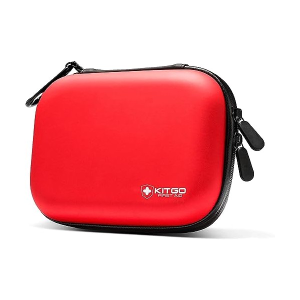 Kitgo Mini First Aid Kit Compact Medical Emergency Survival Kit, Perfect for Car, Travel, Home, Workplace, Vehicle, Camping (101 Piece-Red)