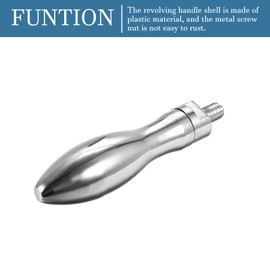 QUARKZMAN M8 x 12 mm Rotating Handle x 1 Piece Steel Male Thread Spindle Wheel Device Handle for Milling Device [Silver Tone]