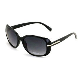 Women Leopard Print Sunglasses - Oversized Vintage Rectangular - UVA UVB (Black)