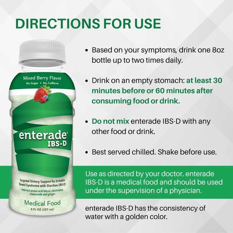 enterade IBS-D, Beverage for IBS Relief of Symptoms from Irritable