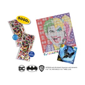 SES Creative 09363 Beedz Art - Joker or Harley Quinn - Create a Split-Face Portrait with Ironing Beads - 5000 Beads - Crafting for Adults