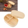 Bento Box Portable Japanese Style Wooden Large Single Layer Removable