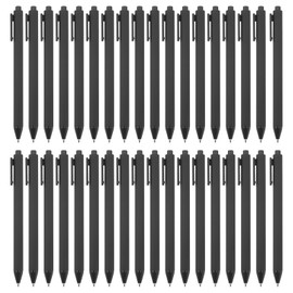 PATIKIL 100 Pack Black Barrel Click Pens, 1.0MM Black Ink Retractable Ballpoint Pens, Medium Point Smooth Writing Pens Office Supplies， Black