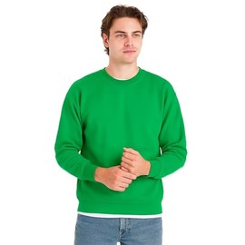 JustBlanks Men's Fleece Crewneck Sweatshirt Casual Long Sleeve Pullover Sweatshirt for Men - Soft & Cozy Crewneck Sweatshirts Kelly Green