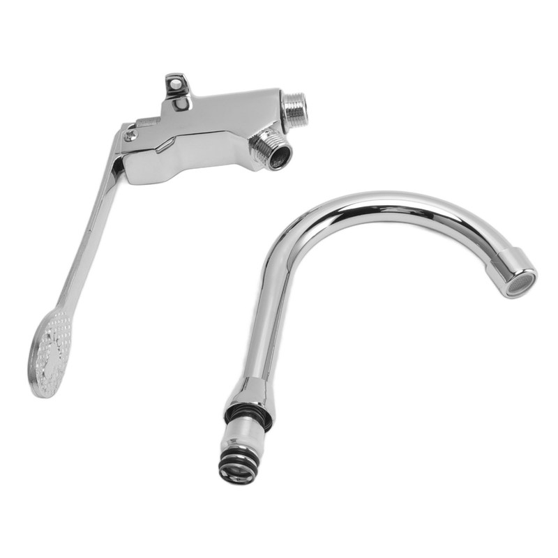 Foot Pedal Control Valve Faucet Stainless Steel Kitchen Sink Water