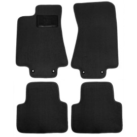 AFM NEW! Black Floor Mats 2003 - 2008 Jaguar S Type Set 4 with Heel Pad  Rubber Back