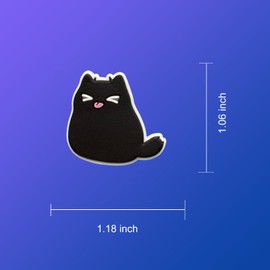 9Pcs Black Cats Charms for Croc Clog Shoes Decoration, Cute Cats Charms Accessories for Shoe