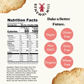 Renewal Mill Sugar Cookie Mix 15 oz, Gluten-Free, Vegan, Non-GMO, Upcycled Ingredients I Easy to Make, Only Requires Oil and Water, Kid-Friendly | Packaging May Vary (6 Pack)
