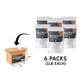 Organic Buckwheat Groats by Newa Nutrition. NON - GMO, Gluten Free, Vegan and Organic. Keto and Paleo Friendly 6 Pack (1 LB each)