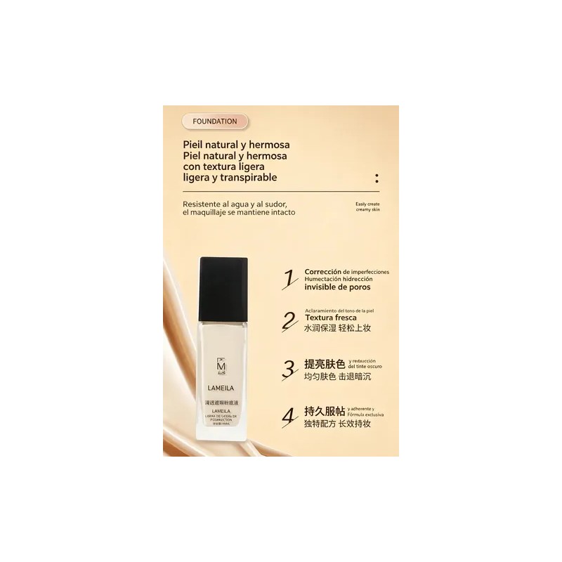 Base Correctora Lameila, Impermeable Y Duradera, 30 G