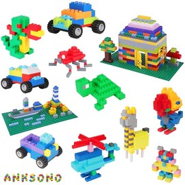 Juego de bloques de construcción de 97 piezas con caja de almacenamiento y placa base, juguetes educativos STEM para niños a partir de 3 años, compati
