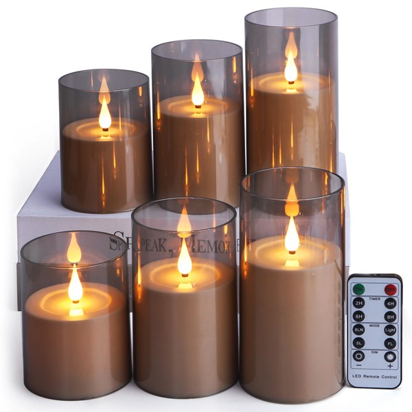 FREEPOWER FREEPOWER Set of 6 LED Candles Gray Acrylic with