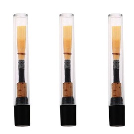 TUOREN 3Pcs Oboe Reed Medium Soft Oboe Reeds Handmade Oboe Reed for Beginners Wind Instrument Parts with Transparent Plastic Storage Box (Black)
