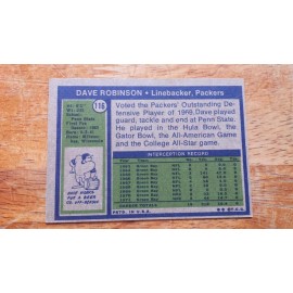 Topps 1972 TOPPS FOOTBALL CARD # 116 SIGNED BY "2013 HALL OF FAMER" DAVE ROBINSON