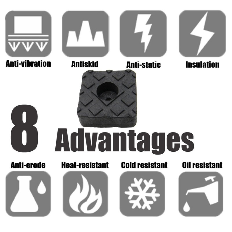 QY 12PCS Black Color Square Shape Rubber Non Slip Non