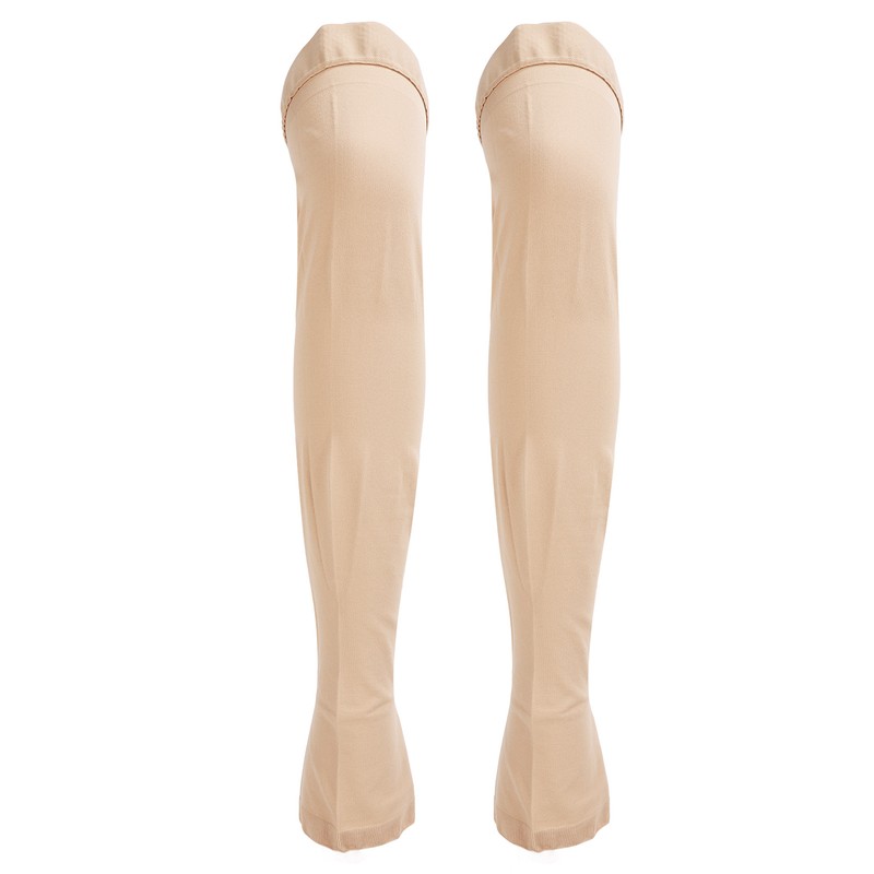 3XL Beige Open Toe Compression Stockings Thigh High 23‑32mmHg Toeless
