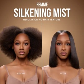 Femmé Hair Care Silkening Mist – Lightweight Leave-In Spray for Shine, Smoothness & Frizz Control on All Hair Types