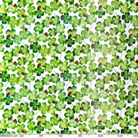 ANRO Tablecloth Oilcloth Washable Oilcloth Tablecloth Wax Tablecloth Lucky Charm Ladybird Clover Leaves Round 140 cm