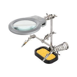 goobay 51226 Löthlife dritte Hand mit Lupe und Lötkolbenhalter die Ideale Hilfe für alle filigranen Lötarbeiten,schwarz