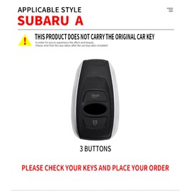 TECART Key Fob Cover Fit for Subaru Forester Outback Key Case Key Housing Shell Key Accessories Protector 3 Button Silver