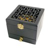 Nazareth Store Charcoal Incense Burner Resin Holder Black Natural Wood
