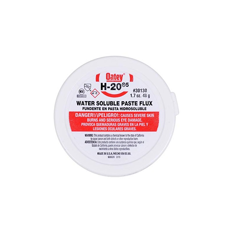 Oatey 30130 Water Soluble Flux, 1.7 oz, Paste, Off-White to