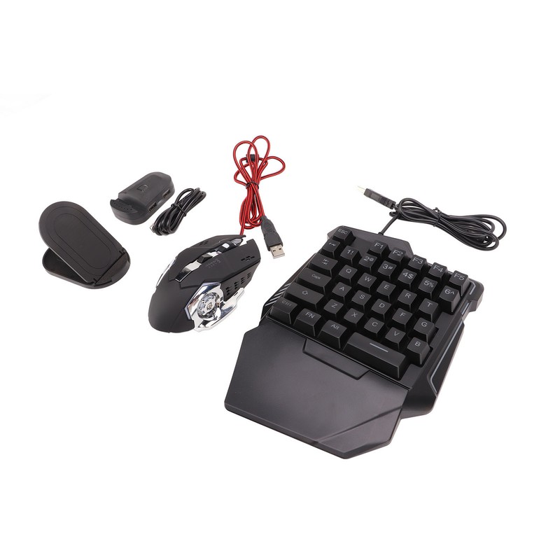 One Handed Gaming Keyboard Mouse Converter Wired 35 Keys Backlit