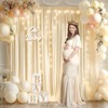 Wish Care 10x10ft Champagne Backdrop Curtains with Lights String for