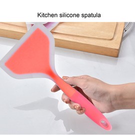 Shanrya Espátula Ancha, Pala frita para cocinar espátula Ancha de Silicona para Dar Vuelta a Tamagoyaki para panqueques para Carne para cocinar(Cabeza de Pala Naranja)