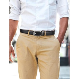 SKiporty Men's Ratchet Belts Genuine Leather with Adjustable Slide Belt for Mens Comfort Dress Casual Jeans,D-Black,28" to 34"Waist Adjustable