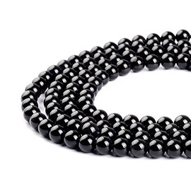 Natural Black Obsidian Round Beads for Jewellery Making 4mm 6mm 8mm 10mm 12mm 14mm Black 10mm