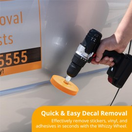 Wonder Wheel Decal Remover Eraser for Drill – 2 Pack Rubber Eraser Wheels for Easy Vinyl, Adhesive, and Sticker Removal – Durable, Safe on Cars, Boats, RVs – Dark Yellow, 4 Inch Diameter