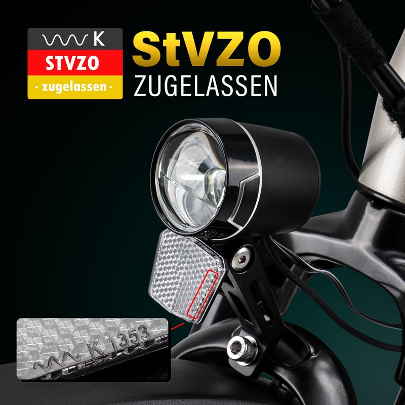 100 Lux E-Bike LED Bicycle Light and StVZO, Bicycle Light,