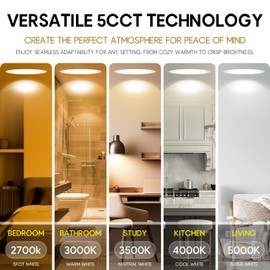 Perlglow 1.5 Inch Trimless Round Nickel Downlight Luminaire, LED Recessed Light Fixtures Dimmable 7W=50W, 600 Lumens, CRI 90+, Wet Location, ETL Listed, 5CCT Selectable 2700K|3000K|3500K|4100K|5000K