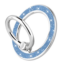 DaBuBu Ring Holder Compatible with Magsafe, Magnetic Cell Phone Glitter Bling Ring Stand Metal Kickstand for Phones and Cases- Glitter Blue