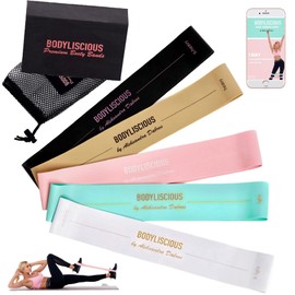 BODYLISCIOUS Elastic Fitness Bands Resistance Bands Accessories Fitness Home Training Set 5 Resistance Bands + Gift Box + Free Gift for Women