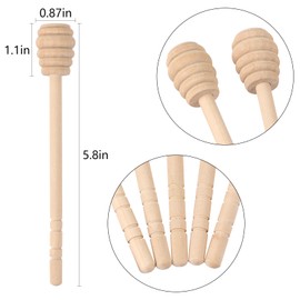 MIDELONG Wooden Honey Dipper Sticks, 6inch Honey Mixing Stirrer Stick Honey Wand Honeycomb Sticks Honey Spoons for Honey Jar Dispense Drizzle Honey and Wedding Party, Pack of 10