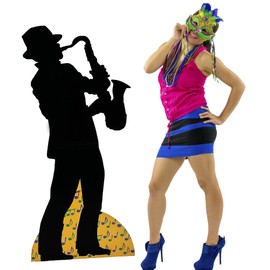 Fun Express - Preservation Hall Saxophone Player for Mardi Gras - Party Decor - Large Decor - Floor Stand Ups - Mardi Gras - 1 Piece