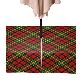 Fabric Textile Products Christmas Plaid Tablecloth Milliken Waterproof with Zipper & Umbrella Hole 60"x104"