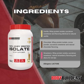 BODY BUILDERS Bodybuilders 100% Whey Protein Isolate Vanilla (1.98 lbs)