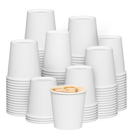 GUSTO White Paper Cups [6 oz - 300 Count] Disposable Coffee Cup for Hot Drinks – Sturdy & Eco-Friendly – Paper Cups for Tea, Cocoa & More – Formerly Comfy Package