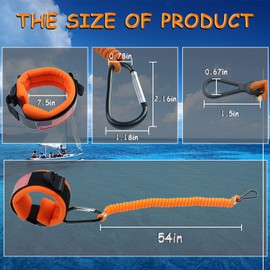 8M0092850 Boat Kill Switch Lanyard, Wrist Strap and Float Keychain Replacement for Boat Outboard Mercruiser Marine, 54 Inch Long / 15920T54 Engine Emergency Stop Switch Safety Lanyard Cord - Orange
