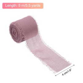 QUARKZMAN Chiffon Satinband, 5m x 4cm Schleifenband Geschenkband Ribbon Handgefertigte Fransensatin Bänder für Geschenkverpackung Hochzeit Dekoration Lila Pink